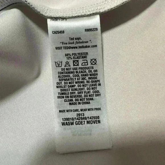 166. TED BAKER  Women's Black Moven Floral Skater Dress SZ 1 - Picture 7 of 8